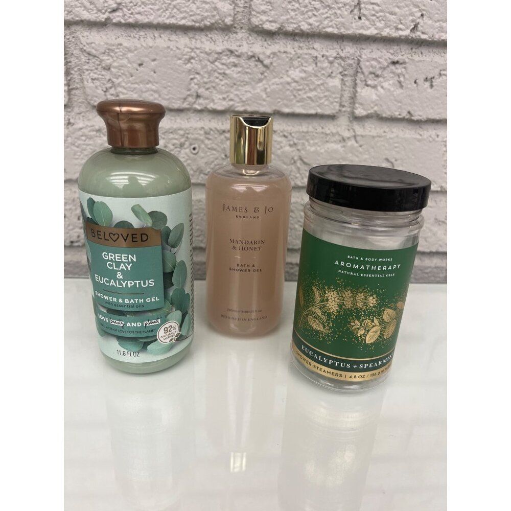 3 Piece Body Wash /Gel and Shower Steamer Set